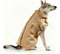 XUANQIFC Dog Winter Jacket, Warm Windproof Dog Coat Sweaters for Small Dogs, Thick Apparelf Fleece Coat for Medium Large Dog (Brown XX-Large)