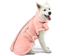 XUANQIFC Dog Winter Jacket, Warm Windproof Dog Coat Sweaters for Small Dogs, Thick Apparelf Fleece Coat for Medium Large Dog (Pink Large)