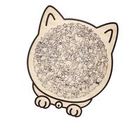 Xuanxi 135pc Cats Puzzle Made From Natural Wood with Modern Palette Craft Compact Storage