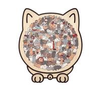 Xuanxi 135pc Cats Puzzle Made From Natural Wood with Modern Palette Craft Compact Storage
