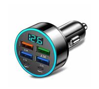 Xuanxi 4 Port USB Car Charging Adapter With Digital Display For Simultaneous Various Device And Voltages Car Station