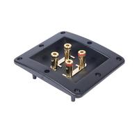 Xuanxi 4Way Rectangle Speakers Terminals Box ABS Durability Flame Retardant Highly Power Black Binding Post for Systems Heavy Duty Terminal Box