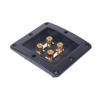 Xuanxi 4Way Rectangle Speakers Terminals Box ABS Durability Flame Retardant Highly Power Black Binding Post for Systems Heavy Duty Terminal Box