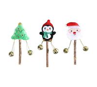 Xuanxi Chew Stick For Pet Edible Licking Stick Cats Teaser Christmas Theme Matatabi Cats Hairballs Removal Treats 3PCS