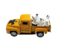 Xuanxi Haunted Metal Truck Halloween Collectible Alloy Car Model With Removable Ghostly Miniature Ornament Home Decors Gift Halloween Tiered Tray Truck Model