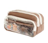 Xuanxi Heavy Duty Transparent School Pencil Bag with Multiple Compartments Water Resistant Fabric for College Work Daily Use Fabric Pencil Case