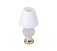 Xuanxi Living Room White Table Lamp Figure Model Realistic Lampshade Vintage Life Scene Doll House Pretend Game Furnishings Miniature Table Lamp For Dollhouses