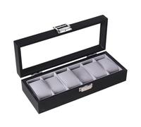 Xuanxi Luxury Wooden Frame Watch Jewelry Organizers Container With Clear Glass Cover Dustproof Design & Soft Lined Protective Watch Box With Soft Fabric Interior