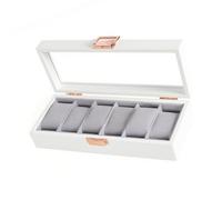 Xuanxi Luxury Wooden Frame Watch Jewelry Organizers Container With Clear Glass Cover Dustproof Design & Soft Lined Protective Watch Box With Soft Fabric Interior