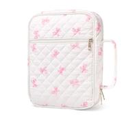 Xuanxi Portable Quilted Cover for Women Travel Prayer Book Organizers with Multiple Pockets and Cotton Carry Handle Quilted Cotton Carrying Case
