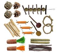 Xuanxi Small Pet Molar Teeth Care Toy Set Wood Chinchillas Pet Toy Safe Wood Chew Toy For Playing And