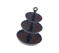 Xuanxi Tiny Cake Stand for Dollhouses Simulation 3 Tiers Metal Design Stable Role Play Essential Safe Alloy Dollhouses Cake Stand