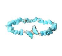 Xuanxi Unique Irregular Gemstones Bead Adjustable Crystals Jewelry with Butterfly Accent Birthday Her Crystals Butterfly