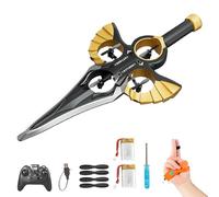 XUANXUANQZ Remote Flying Sword, Flying Sword Rc Glider, Lightweight Easy To Fly Rc Glider, 3-Speed Control, Stunt Remote-Controlled, Gift for Adults or Teens (Gold-B)