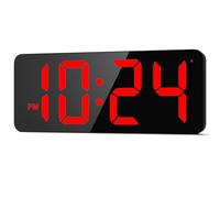 XUANZIT LED Digital Wall Clock with Large Display, Big Digits, Auto-Dimming, Anti-Reflective Surface, 12/24Hr Format, Small Silent Wall Clock for Living Room, Bedroom, Farmhouse, Kitchen, Office