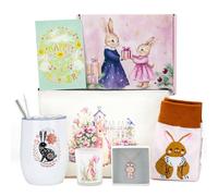 XUARU Bunny Gifts for Easter Rabbit Gifts for Daughter Mom Unique Rabbit Necklace Tumber Socks with Greeting Card for Women Girl Animal Lovers Birthday Mother's day