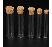 XUBF-GUAN, 5pcs Oute Diameter 12mm 15MM 18MM 20MM 25MM 30MM 35MM 40mm Lab Glass Test Tube Flat Bottom With Wood Stopper Thermostability (Capacity : 20x100mm)