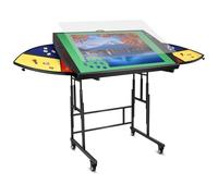 Xubialo Jigsaw Puzzle Table with 6 Drawers,Metal Tilting Puzzle Board with Legs 4 Wheels and 4 Tilt Angle /10 Height Adjustment, 1500 Pieces Puzzles Table with Cover for Adult Puzzles Lover