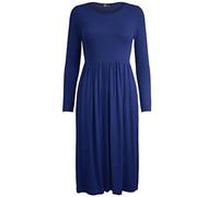 XuBiDuBi ® Women Ladies Long Sleeve Plain Jersey Flared Tea Skater Swing Dress Sizes 8-26