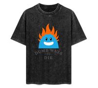 XUBLCX Dumb Ways to Die Mens Black T-Shirt Graphic Tee Printed Unisex Shirt XL