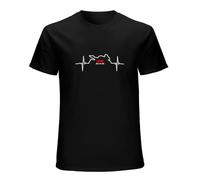 XUBLCX GSXR 600 1000 GSX R Motorcycle Heartbeat Mens Black T-Shirt Graphic Tee Printed Unisex Shirt L