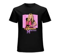 XUBLCX Hannah Montana Essential Mens Black T-Shirt Graphic Tee Printed Unisex Shirt M