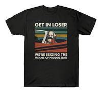XUBLCX Karl Marx Get in Loser We ? Mens Black T-Shirt Graphic Tee Printed Unisex Shirt M