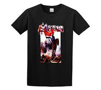 XUBLCX Saxon Crusader Heavy Metal Band Mens Black T-Shirt Graphic Tee Printed Unisex Shirt L