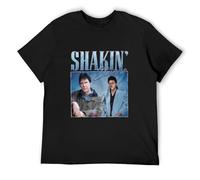 XUBLCX Shakin Stevens Mens Black T-Shirt Graphic Tee Printed Unisex Shirt M