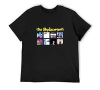 XUBLCX The Replacements Studio Albums Mens Black T-Shirt Graphic Tee Printed Unisex Shirt L