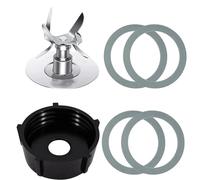 XUBOR 4-Point Fusion Blade & 4902 Jar Bottom Cap and 4 Pcs Rubber Gasket, for Osterizer, for Oster 4961 Blender Blender Lid Blade Replacement