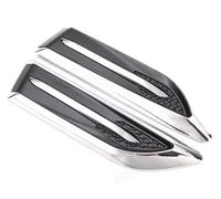 XUBOR Air Intake Grille Protective Cover 2pcs ABS Chrome Car Hood Grille, for Shark, Gill Air Flow Vent Cover Strip Trim Auto Exterior Decoration Stickers Bonnet vents Air Vent Cover Trim(BLACK B)