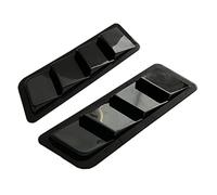 XUBOR Air Intake Grille Protective Cover 2pcs ABS Universal Car Front Hood Air Vents Air Intake Scoop Bonnet Louvers Spoiler Cooling Panel Trim Bonnet vents Air Vent Cover Trim(BLACK Black)