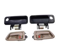 XUBOR Beige/Gray Inside & Black Outside Door Handle Front Rear Left Right for Camry 1997-2001 69220AA010,69210AA010,69206-AA010 Car Interior Door Handle(Black Inner Front Outer Lr-01)