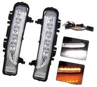 XUBOR For Edge, for Everest 2011 2012 2013 2014 LED Daytime Running Lights Car Fog Lamp White Yellow Turn Signal DRL Car Accessories Turn Signal Light(BLACK B Style)