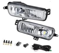 XUBOR For Focus, 2015 2016 2017 2018 DRL Led Fog Lamps Chrome Trim Daytime Running Lights Dynamic Turn Signal White Yellow Blue Turn Signal Light(BLACK Led Fog Lamp)