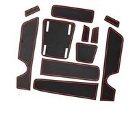 XUBOR For Jeep, Avenger 2023 2024 Avenger EV Hybrid, Rubber Mats Centre Console Non-Slip Mats Non-Slip Cup Holder Rubber Mat Armrest Avenger 2023 Accessories Car Dashboard Anti-Slip Mat(Red)