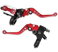 XUBOR Motorcycle 7/8 22Mm Handlebar Brake Master Cylinder Clutch Lever CNC Left Right Set Universal, for Harley Piston Diameter 12.7Mm Clutch Master Cylinder(Red)