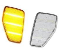 XUBOR Side Mirror Indicator 2Pcs, for Hummer H3 2006-2010 H3T 2009-2010 39smd Canbus LED Bumper Fender Side Marker Light Turn Signal Lamps Amber OEM#15873638 Turn Signal Light(BLACK Clear Lens Amber)