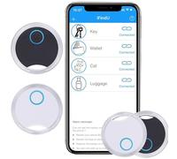 XUBX 2 Pcs Key Finders, Bluetooth Item Locator, Item Finder 30m Finding Range, Smart Trackers, Car Key Wallet Wireless Tracker Phone Finder, iOS and Android Compatible