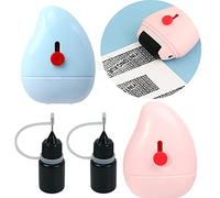XUBX 2 Pieces Identity Protection Roller Stamps, Identity Theft Protection Roller Stamp Set with 2 Refill Ink, Security Stamp for Secure Confidential ID Blackout Security, Anti-Theft, Privacy Safety