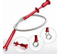 XUBX 62 cm/24" Red Magnetic Four-Jaw Pickup with Light, Bendable Hose, Flexible Grabber Pickup Reacher Tool, Plug Unblocker Hair Tool, Sewer Cleaning Hook Catcher, Drain Grabber for Litter Picker