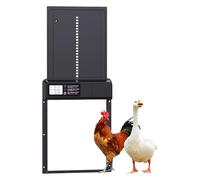 XUBX Automatic Coop Door, Waterproof Chicken Door with Timer&Manual Mode, Automatic Chicken, Aluminium Alloy Material, Safe Keeping,for Poultry (Black）