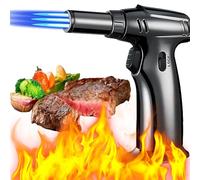 XUBX Blow Torch, Professional Culinary Kitchen Blow Torches w/Adjustable Flame and Safety Lock, Refillable Mini Blow Torch Lighter for Crafts Cooking BBQ Baking DIY Soldering(Butane Gas Not Included)