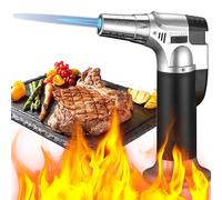 XUBX Blow Torch, Professional Culinary Kitchen Blow Torches w/Adjustable Flame and Safety Lock, Refillable Mini Blow Torch Lighter for Crafts Cooking BBQ Baking DIY Soldering(Butane Gas Not Included)