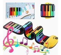 XUBX Portable Electronic Music Instrument Hand Roll, Portable Flexible 49 Keys Roll Up Soft Keyboard Piano, Flexible Foldable Roll Up Educational Electronic Music Piano Keyboard