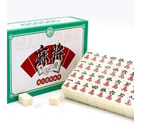 XUBX White Engraved Mini Majong Set,144 Tiles Mahjong Set Portable Chinese Toy With Box, Portable Family Mahjong Game Set Leisure Time Or Travel