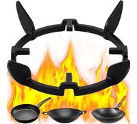 XUBX Wok Ring Cast Iron Ring Pan Support Stand, Wok Ring, Wok Stand for Gas Hob,Non Slip Gas Ring Reducer,17cm Diameter, Accessories for Milk Pot, Pan, Cooktop