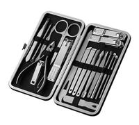 XUCHIL 19pcs Stainless Steel Nail Care Tools Grooming Kit with Travel Leather Case for Men Women Manicure Set Professional Nail Clippers Pedicure Kit Nail Care Tools