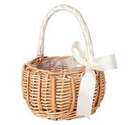 XUCHIL 1Pc Woven Flower Basket Hand-held Basket Wedding Decorative Basket Gift (Khaki) Shopping Baskets